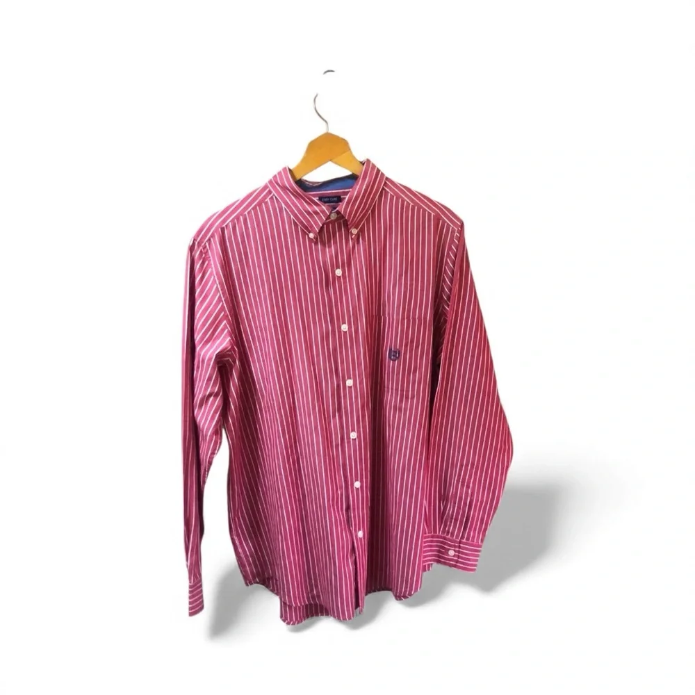 Chaps‎ Red and White Casual Button Down Shirt